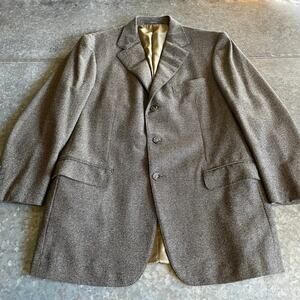 Ermenegildo Zegna Wool Cashmere Silk Blazer Mens IT 52 US 42 Brown Suit Jacket